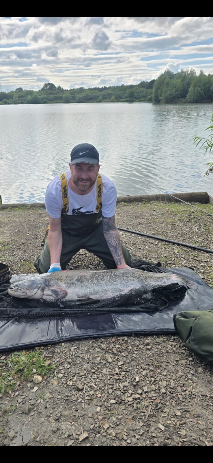 Richard Kennedy with a Wels Catfish caught at Manton Lakes, Lincolnshire
