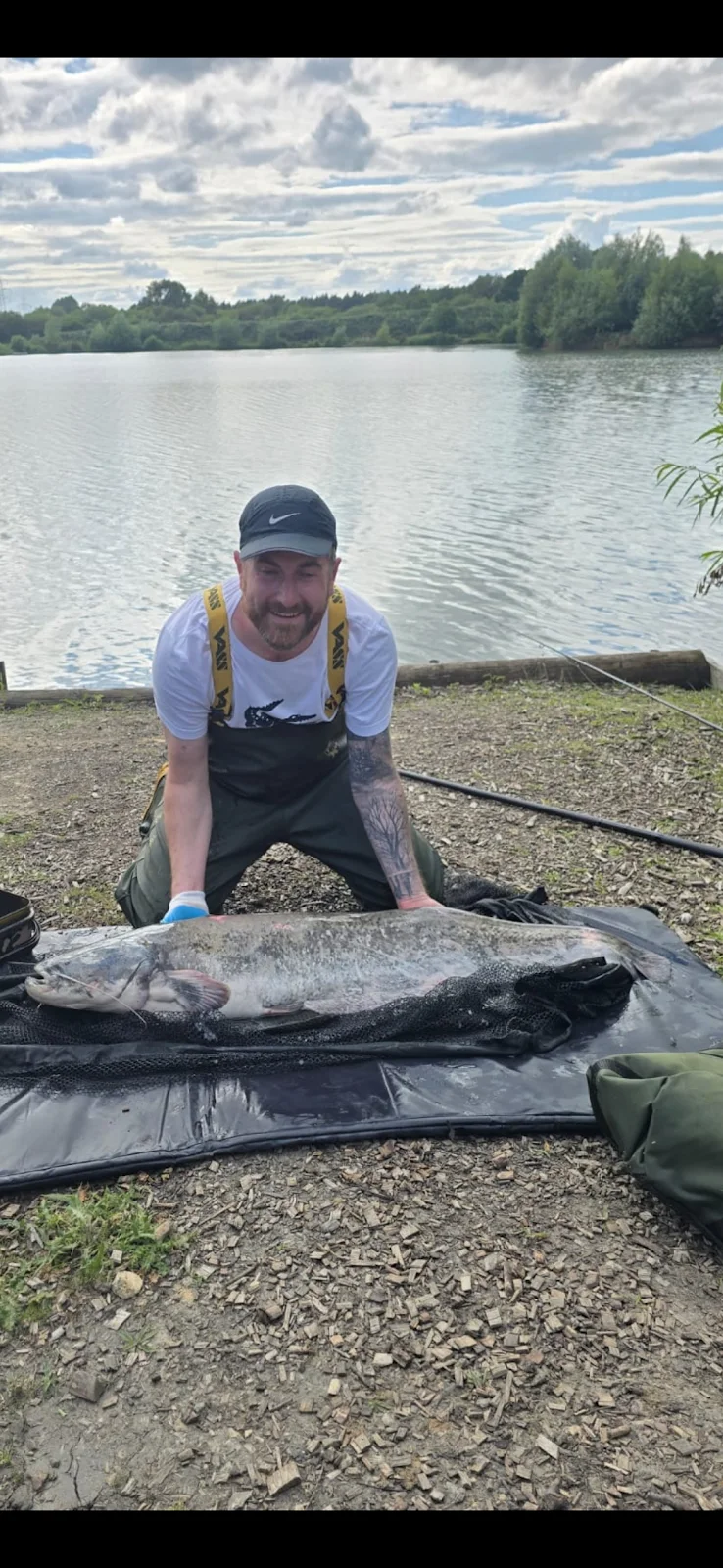 Richard Kennedy with a Wels Catfish caught at Manton Lakes, Lincolnshire