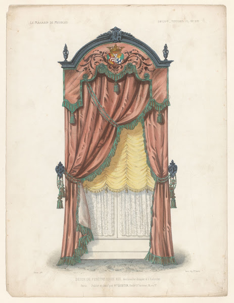 Décor de Fenètre Louis XIII Archivolte drapée à litalienne 1832   1904