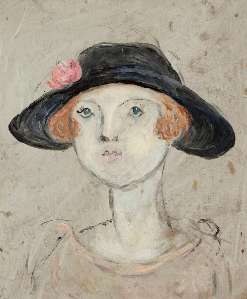 Głowa kobiety w czarnym kapeluszu 1925