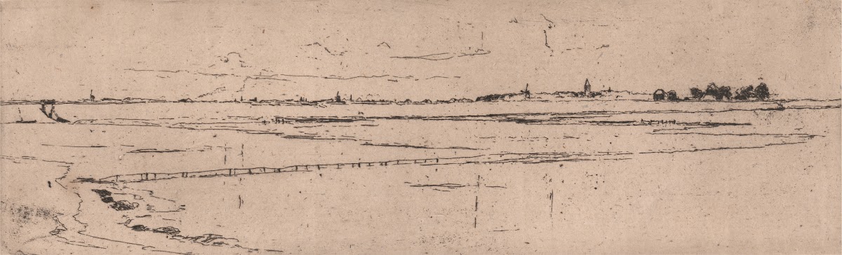 Sketch of Monnikendam in Distance 1892
