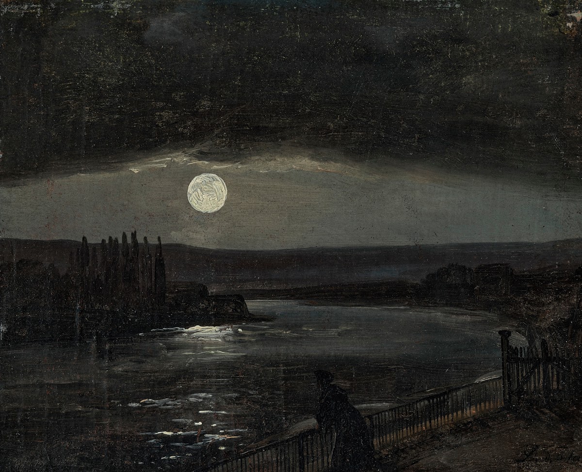 Moonlight over the Brühlsche Terrasse Dresden 1825
