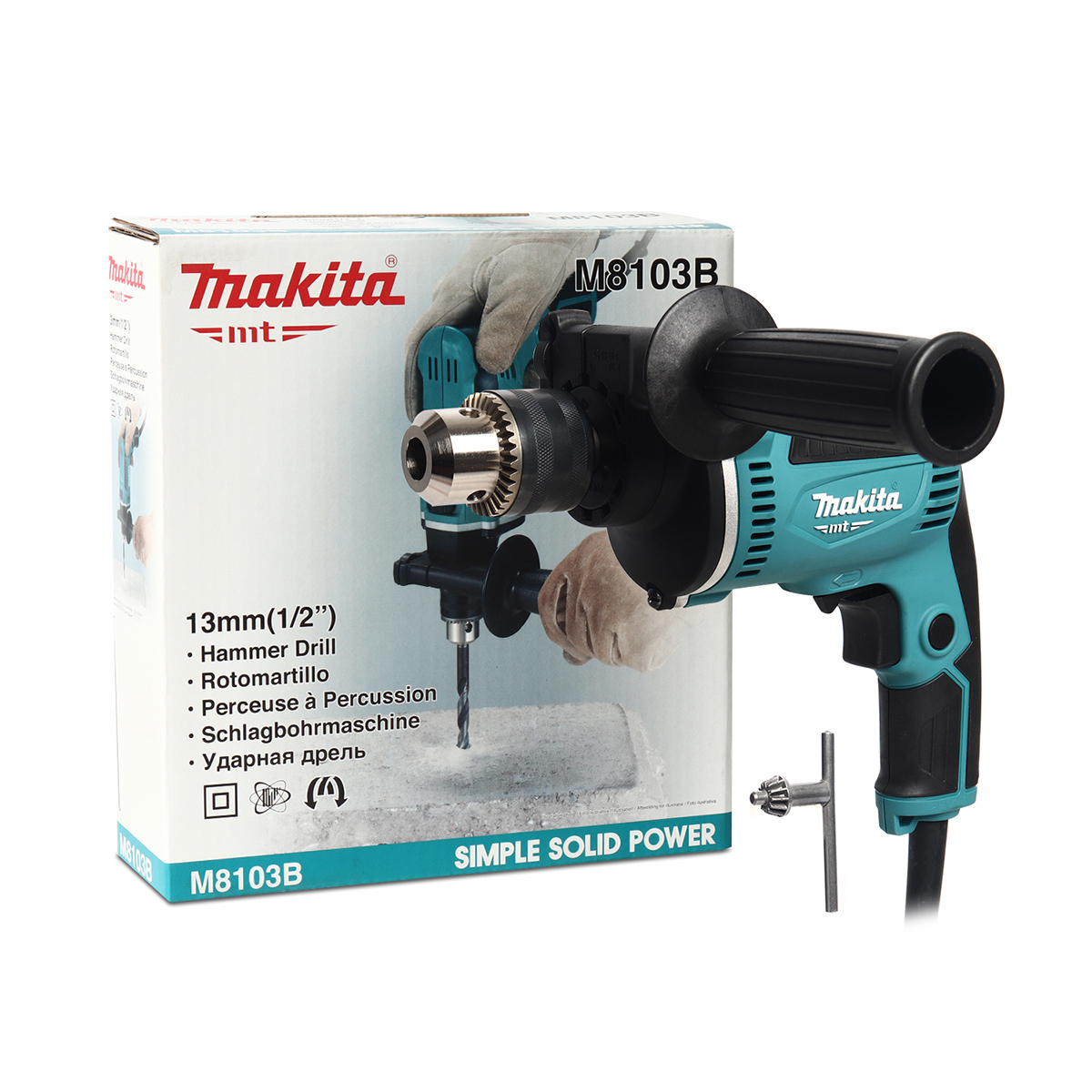 MAKITA สว่านกระแทกไฟฟ้า ขนาด 13 มม. (1/2 นิ้ว) กำลังไฟ 430 วัตต์ รุ่น M8103B ความเร็วรอบตัวเปล่า 0 - 3,000 รอบ/นาที ประเภท Euro Type  (มากีต้า : MT-Series)