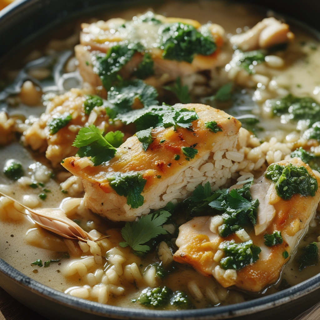 Peruvian Chicken and Rice with Green Sauce - Easy & Flavorful Homemade Meal