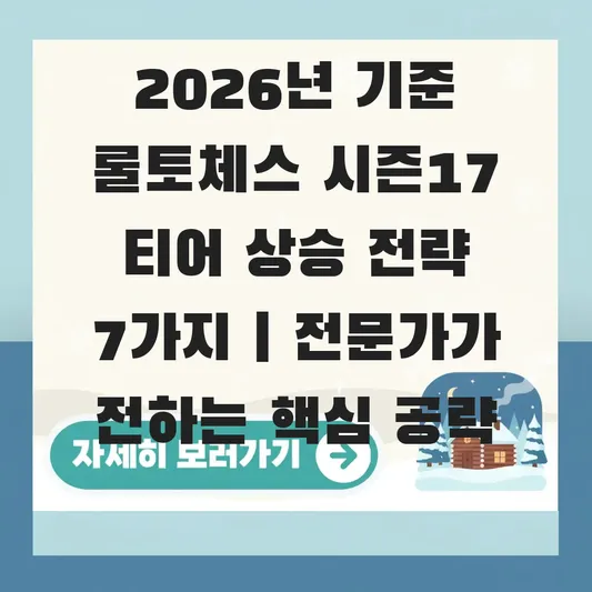 롤토체스 시즌17 티어 상승 전략