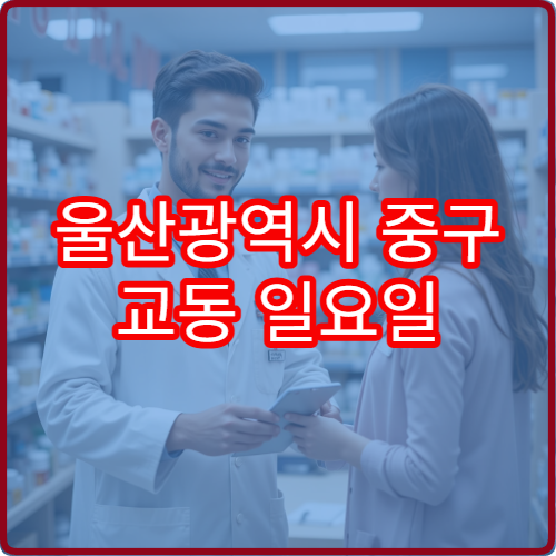 울산광역시 중구 교동 일요일 당직약국 운영 현황 한눈에 감기 소화제 취급