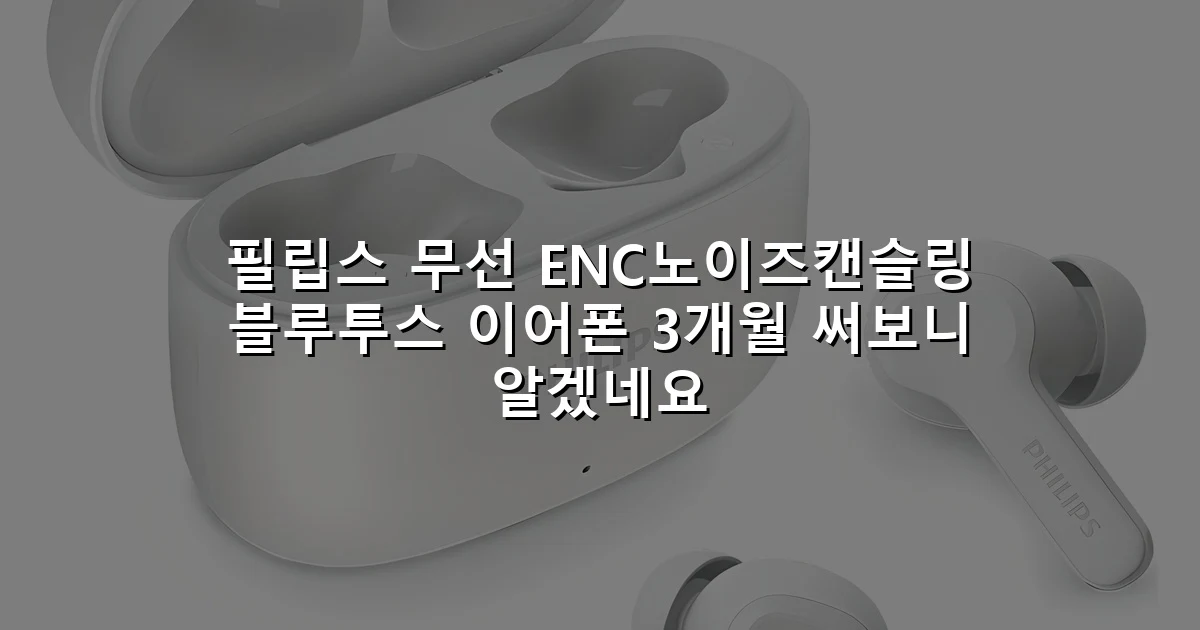 필립스 무선 ENC노이즈캔슬링 블루투스 이어폰 3개월 써보니 알겠네요