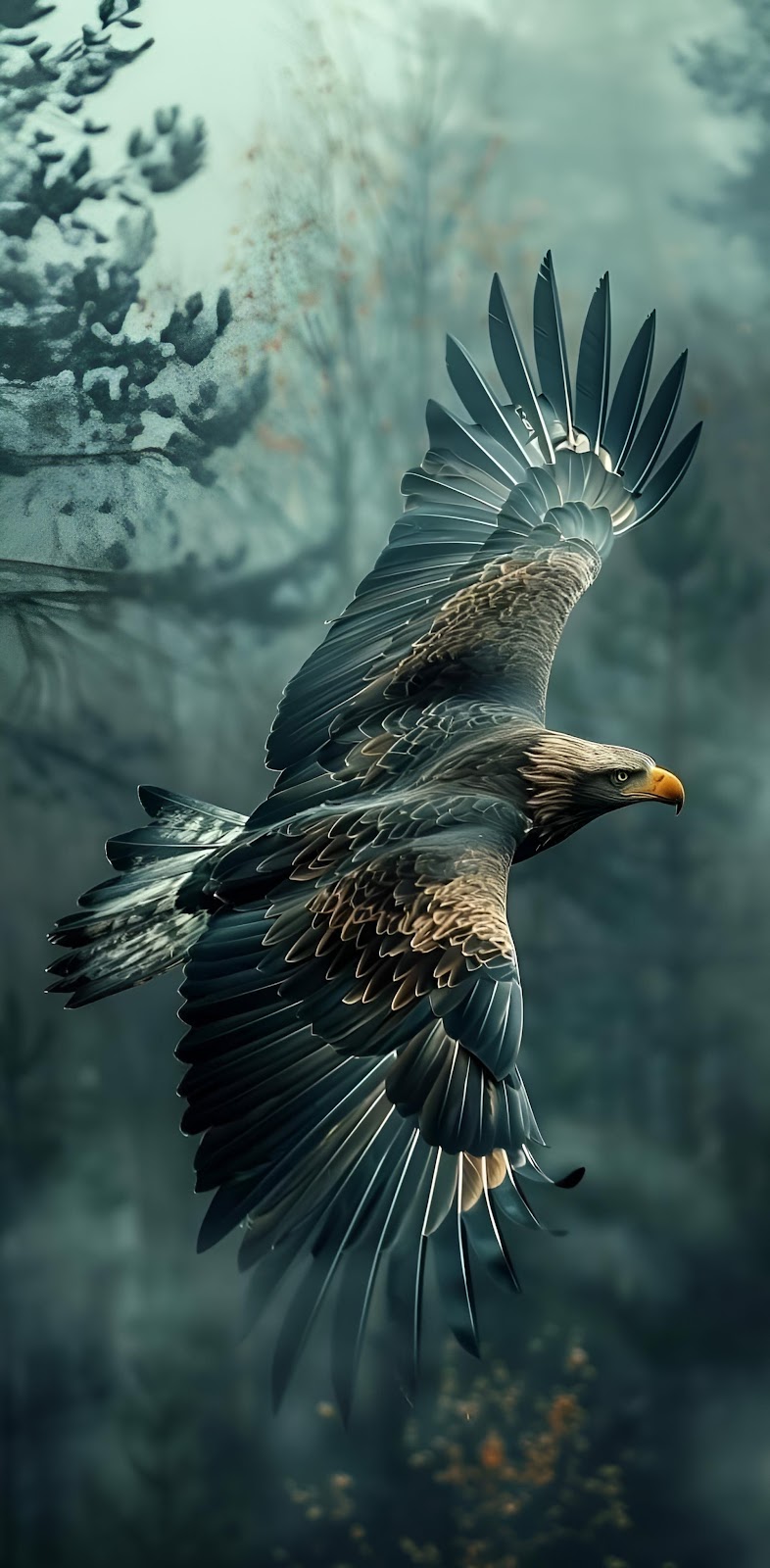 Eagle Flying in Nature
