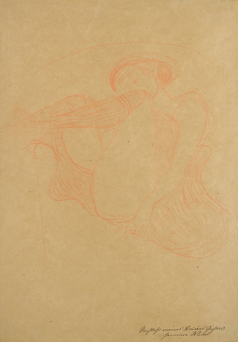 Im Lehnstuhl sitzende mit angezogenen Beinen Studie für Danaë circa 1903