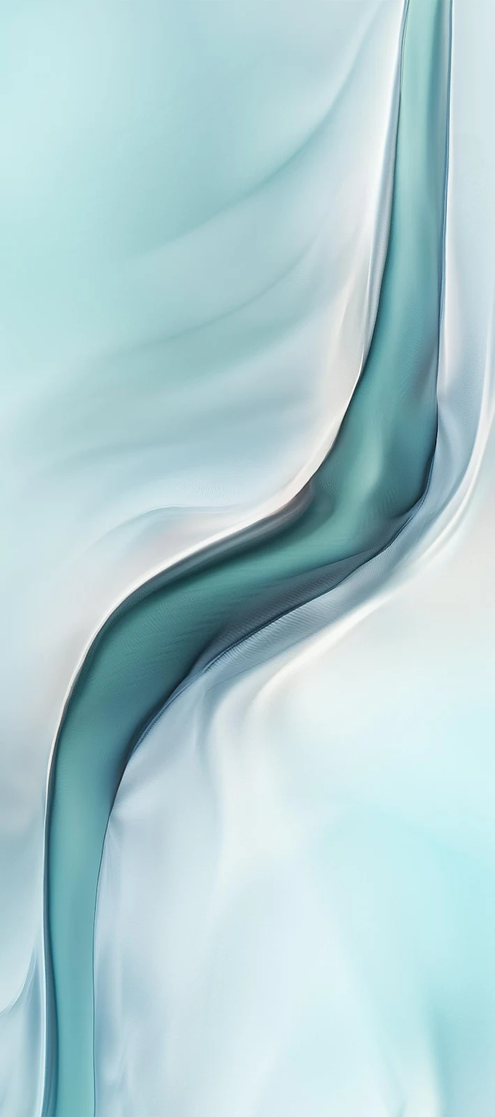 Abstract Teal Flowing Ribbons - Abstract Digital Art Full HD iPhone Wallpaper (1080x2436)