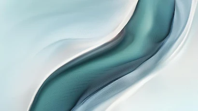 Abstract Teal Flowing Ribbons Full HD iPhone Desktop & Mobile Wallpaper Background