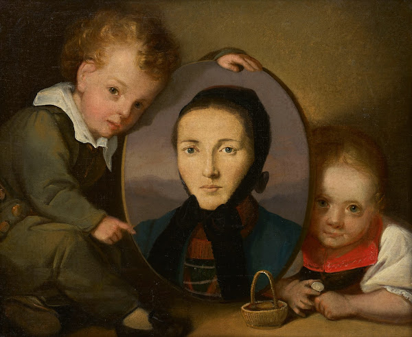 Selbstbildnis mit Mutter und Schwesterchen 1855   1887