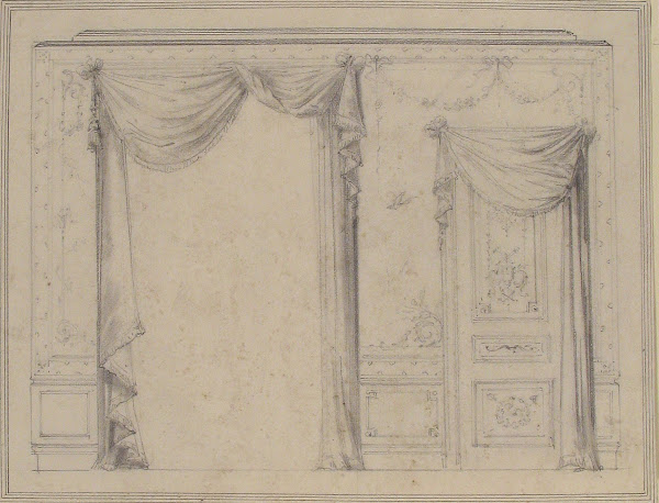 Design for Wall Treatment with Window and Door 19th century