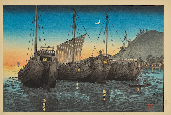 Junks in Inatori Bay Izu 1926