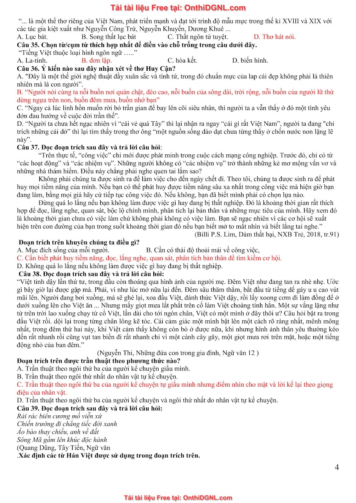 39 Đề ôn HSA - ĐỊnh tính