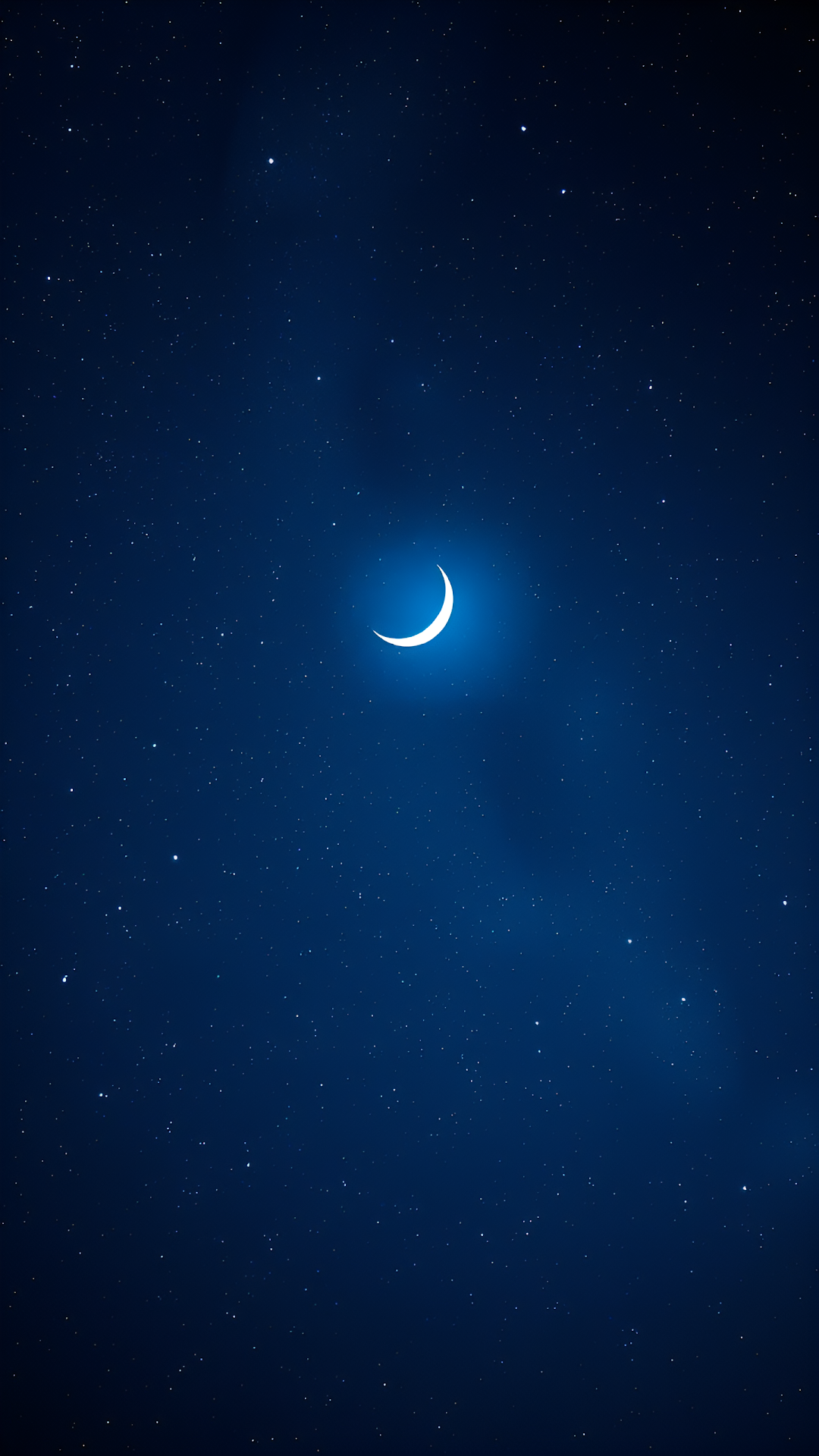 Glowing Crescent Moon Dark Starry Night Sky Celestial View - Free 4K mobile Wallpaper