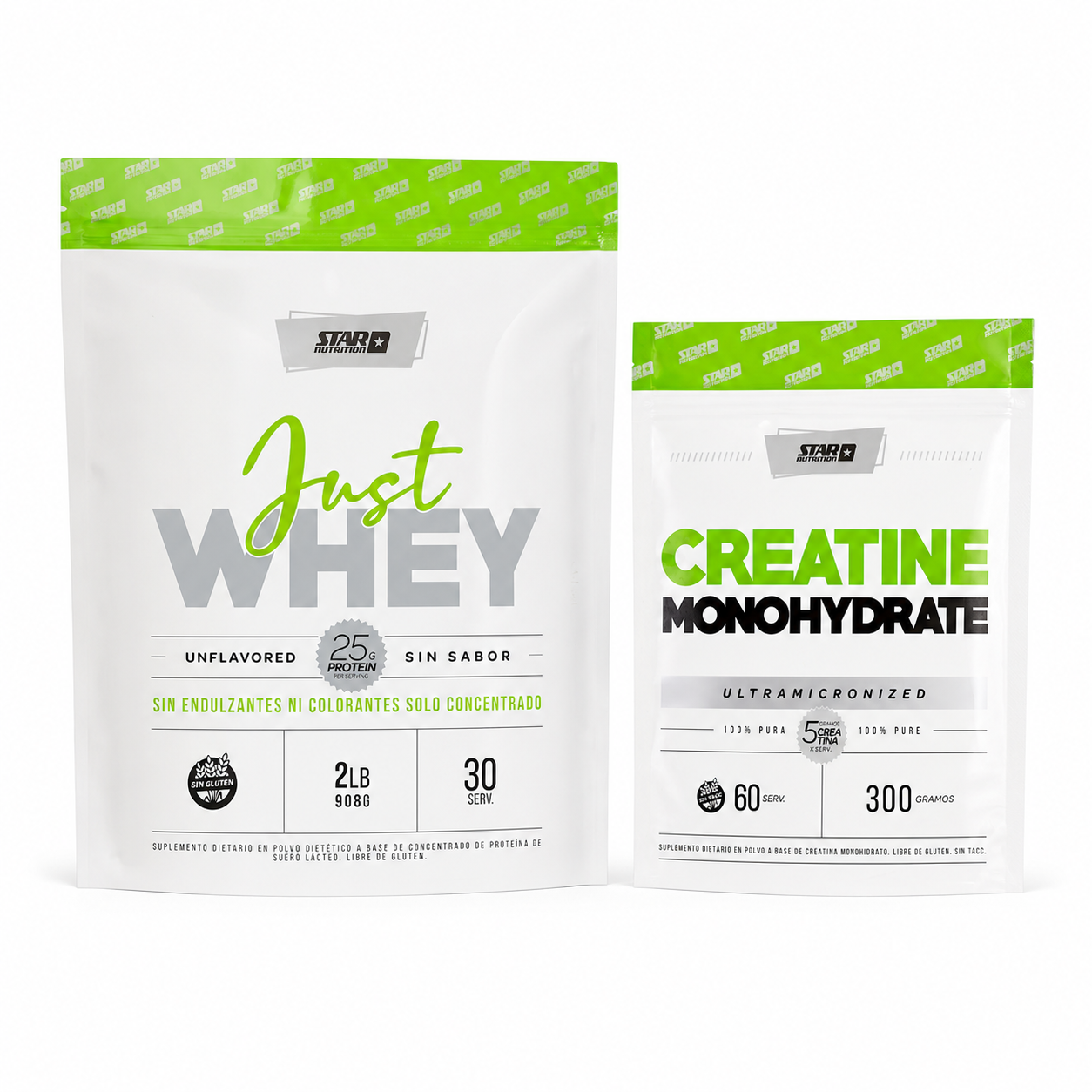 Kit Just Whey 2 lb Neutro + Creatina 300 g
