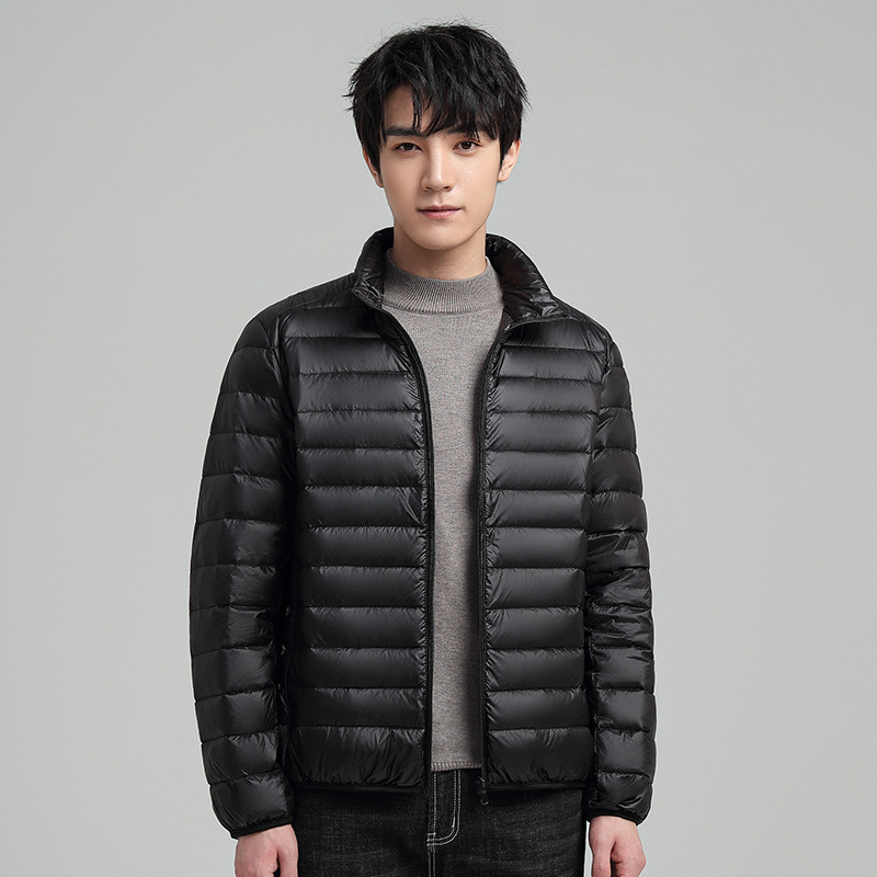 Men's down jacket, lightweight, short, with duck down