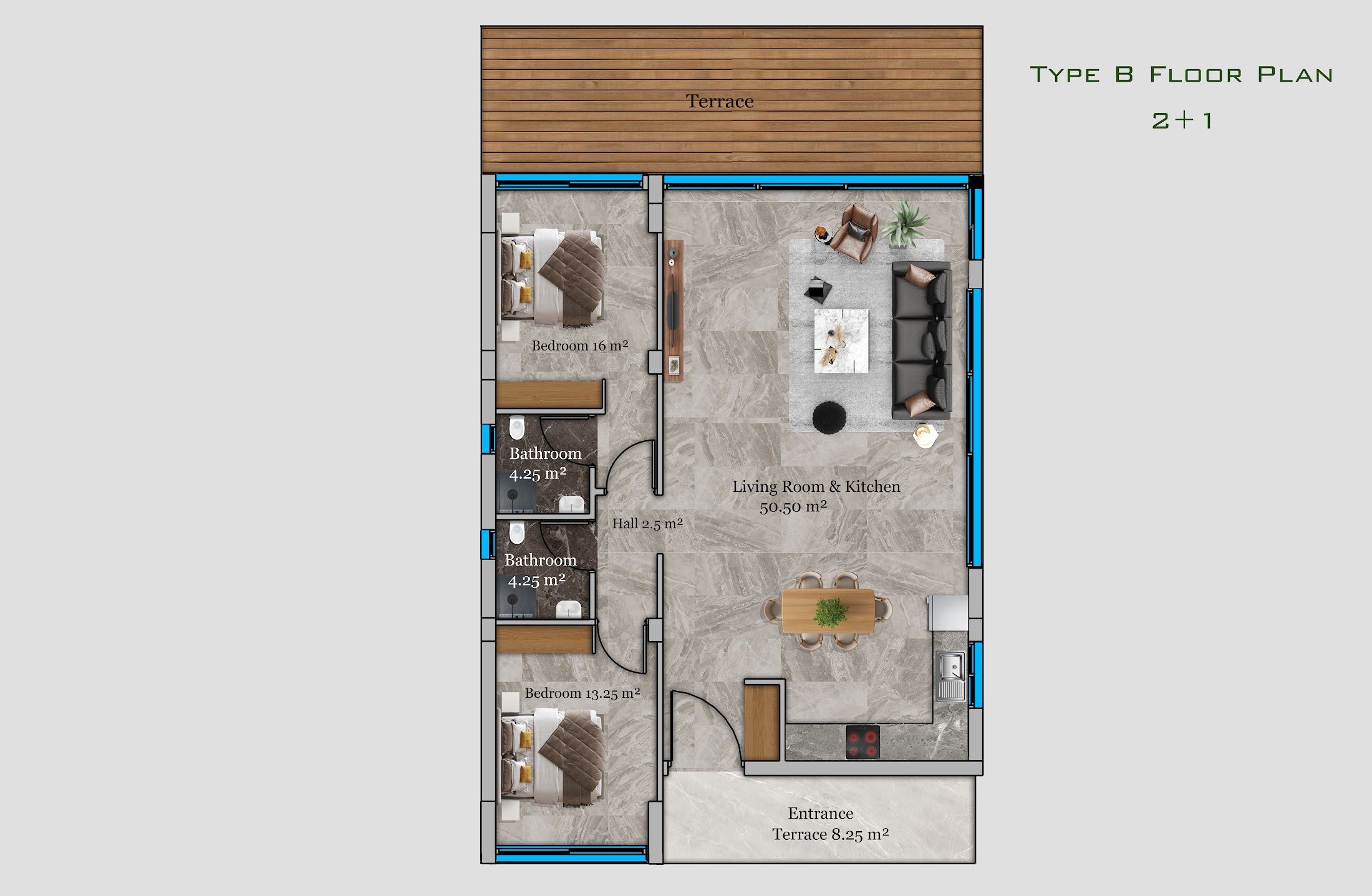 Grundriss des Bungalows