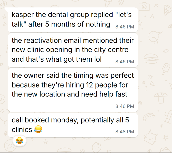 Client message on WhatsApp