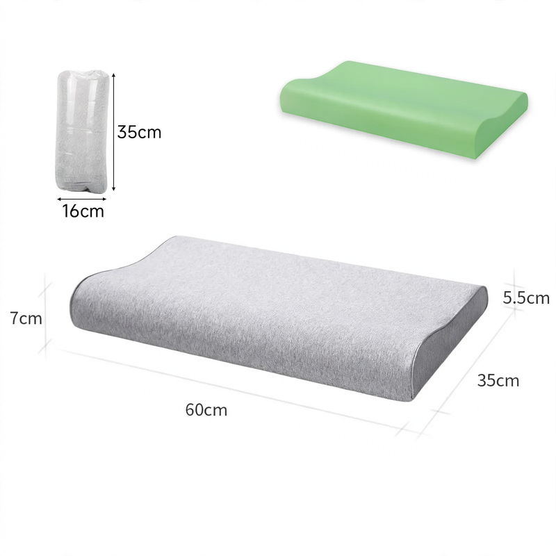 Memory foam neck support pillow, wave profile