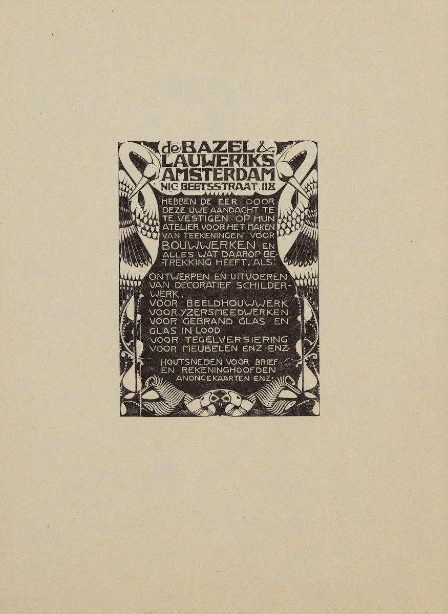 Annonce van de Bazel  Lauweriks 1925