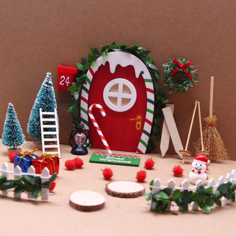 Miniature Fairy Door Set with Rainbow Design