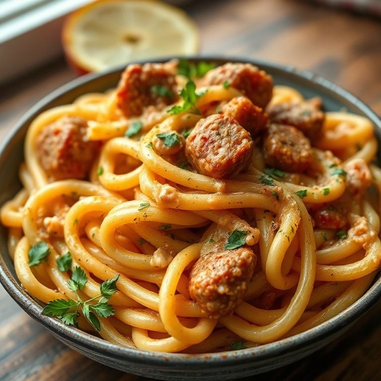 Creamy Cajun Sausage Pasta One-Pot Dinner Recipe: Quick & Comfortingly Delicious finished