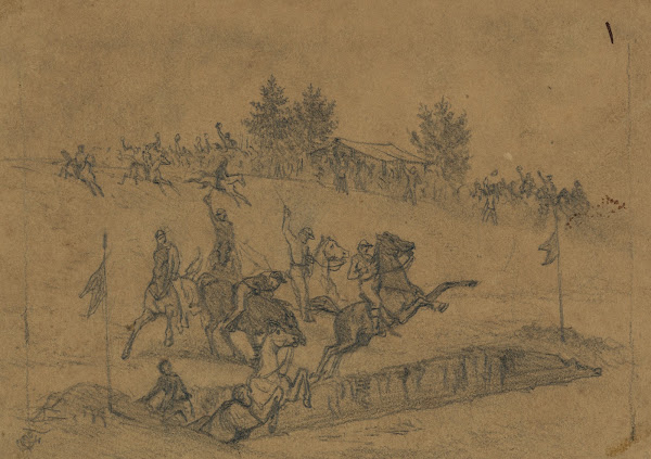 St Patricks Day in the armyJumping the ditch 1863