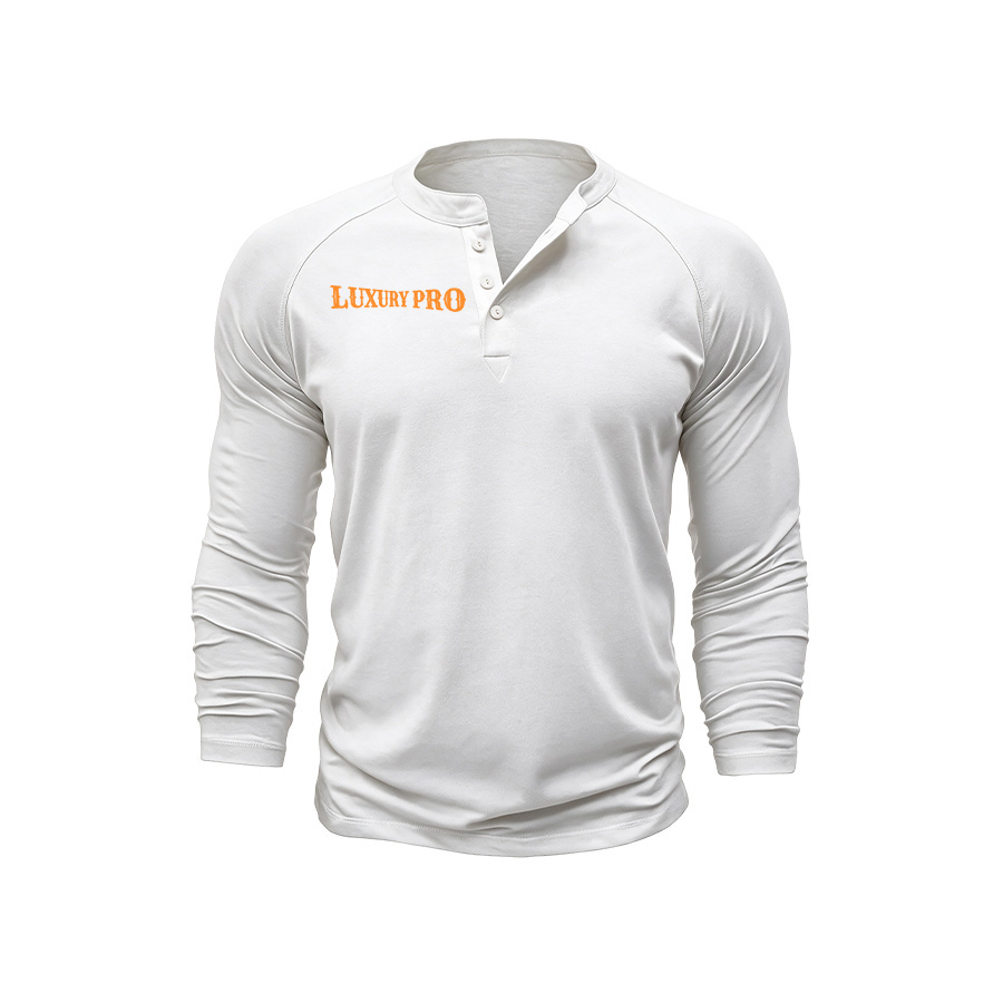 2D Henley Neck Long Sleeve T-shirt