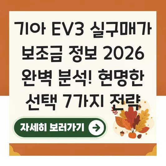 기아 EV3 실구매가 보조금 정보