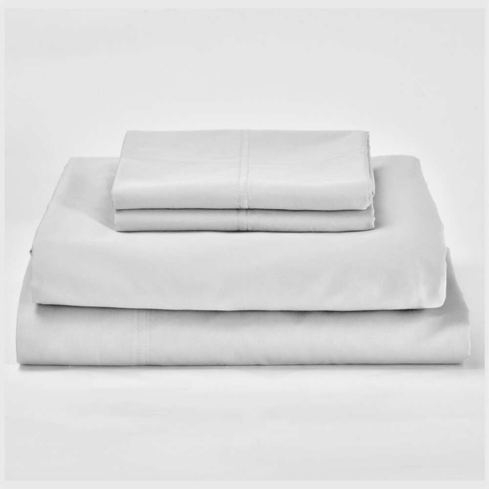 Set de sábanas individuales de algodón Home & More™ de 500 hilos diseño liso color gris