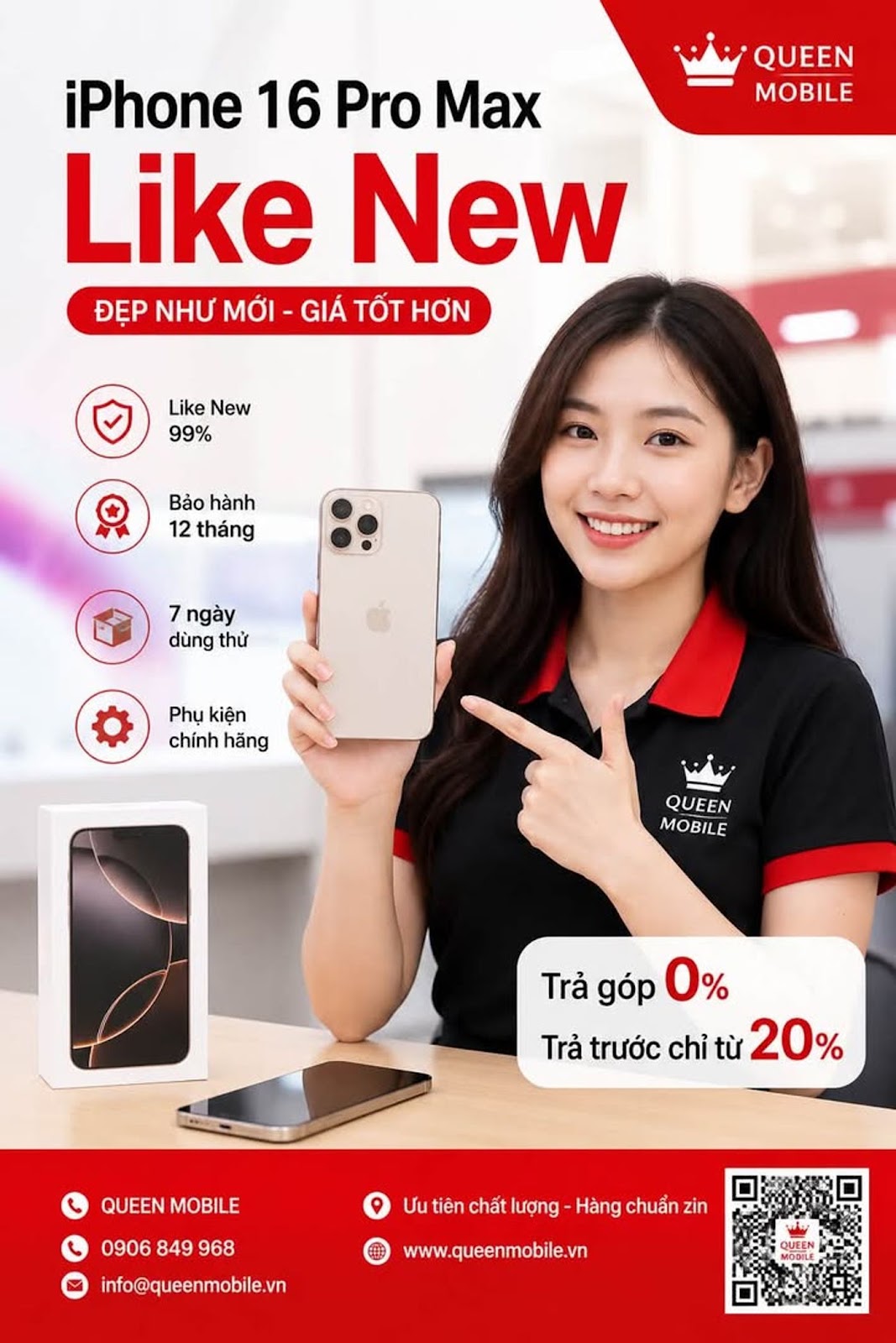 Điện thoại chính hãng giá tốt tại Queen Mobile – Hỗ trợ mua trả góp

#QueenMobil...