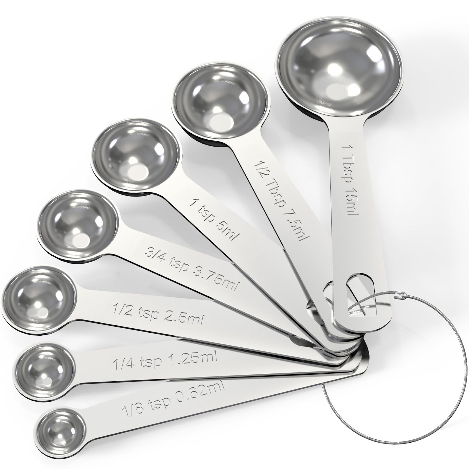 Edelstahl-Messlöffel und Messbecher-Set, 6-teilig