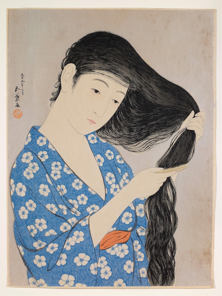Woman Combing Her Hair 1920