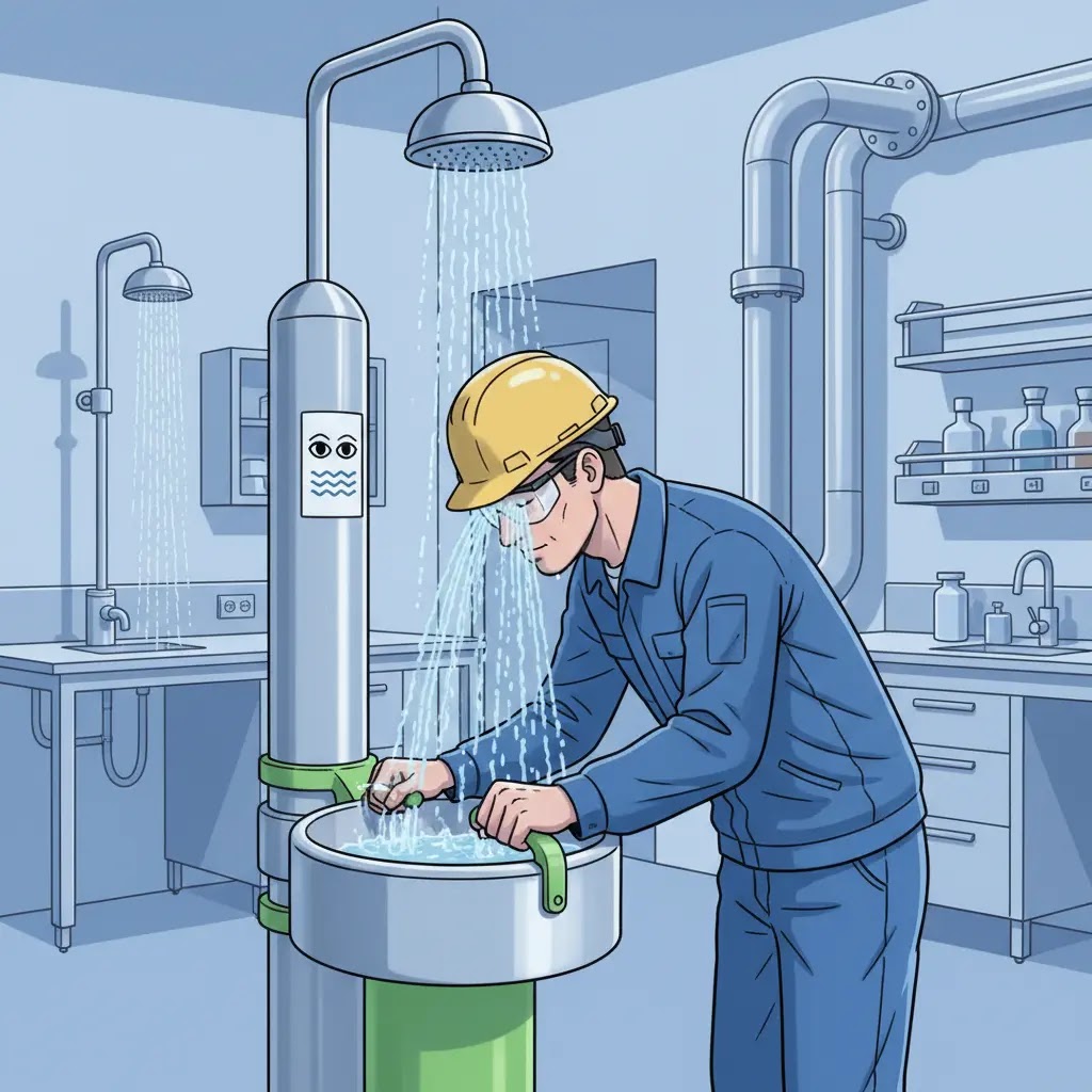 Cara menggunakan eyewash station yang benar sesuai K3