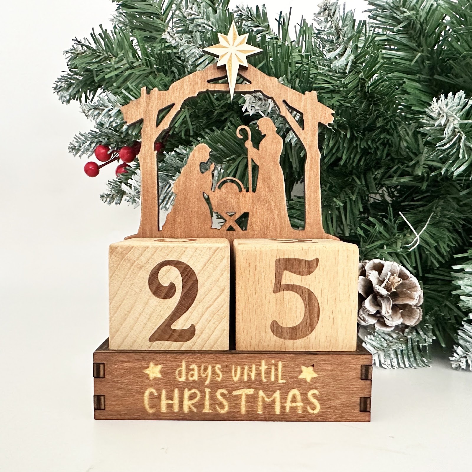Wooden Advent Calendar as Decoration