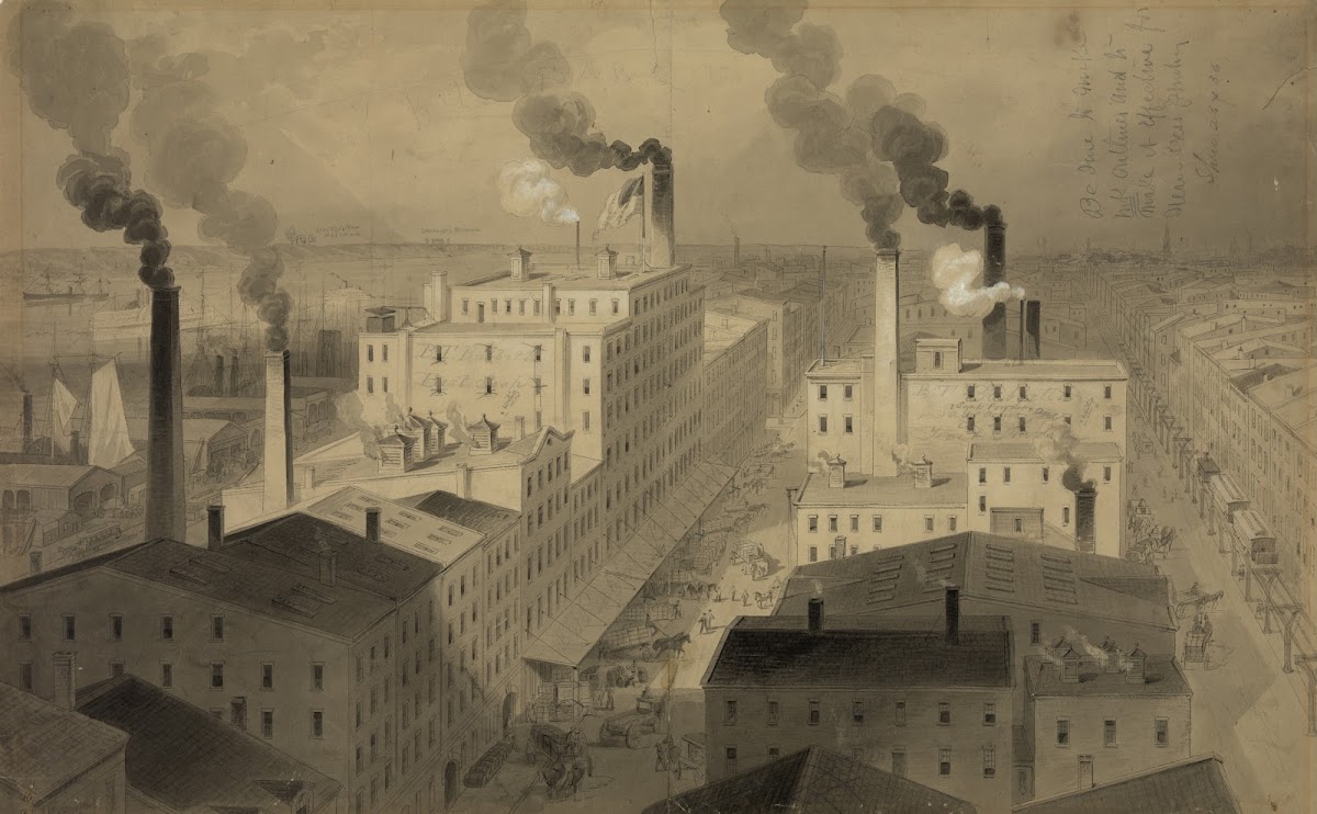 View of BT Babbitts best soap factory buildings New York City 1870 1880