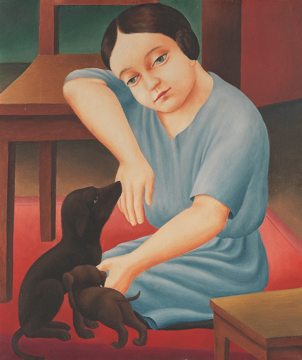Mädchen mit Hunden 1922