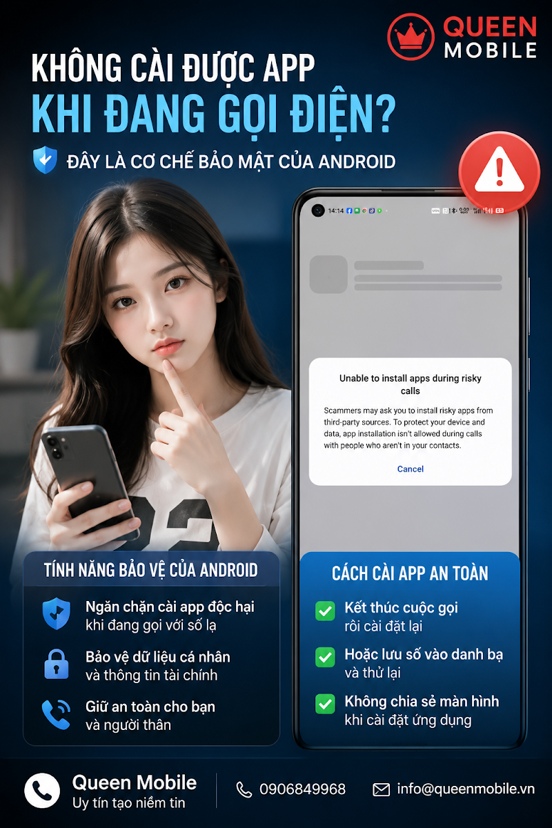 Android chặn cài ứng dụng khi đang gọi với số lạ để chống lừa đảo