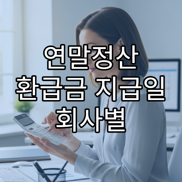 연말정산 환급금 지급일 회사별 차이까지 정리