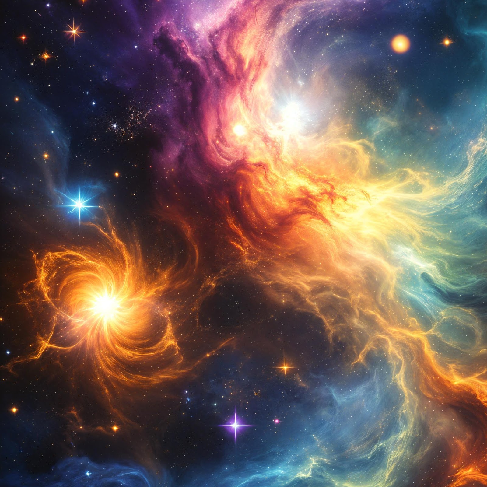 Download Vibrant Swirling Cosmic Nebula 2K iPhone