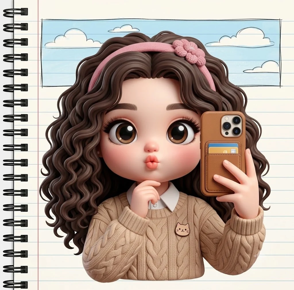 Chica linda estilo chibi 3D