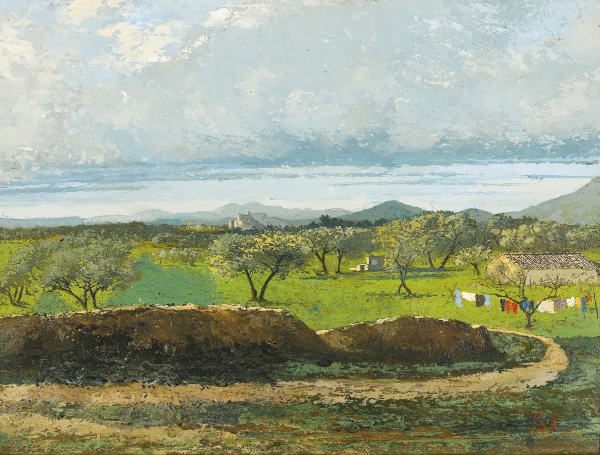 Landscape With Wall And Orchard