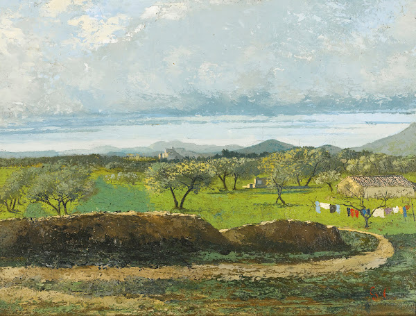 Landscape With Wall And Orchard