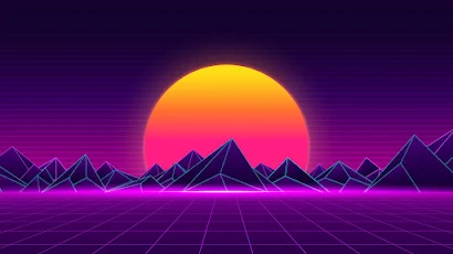 Retro Sunset 4K Wallpaper Background