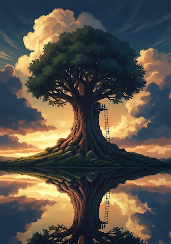 Treehouse at Golden Hour Lake