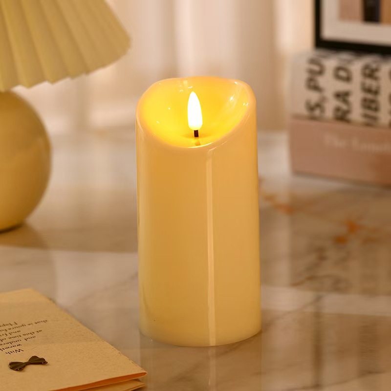 LED real wax candle with flicker effect and remote control