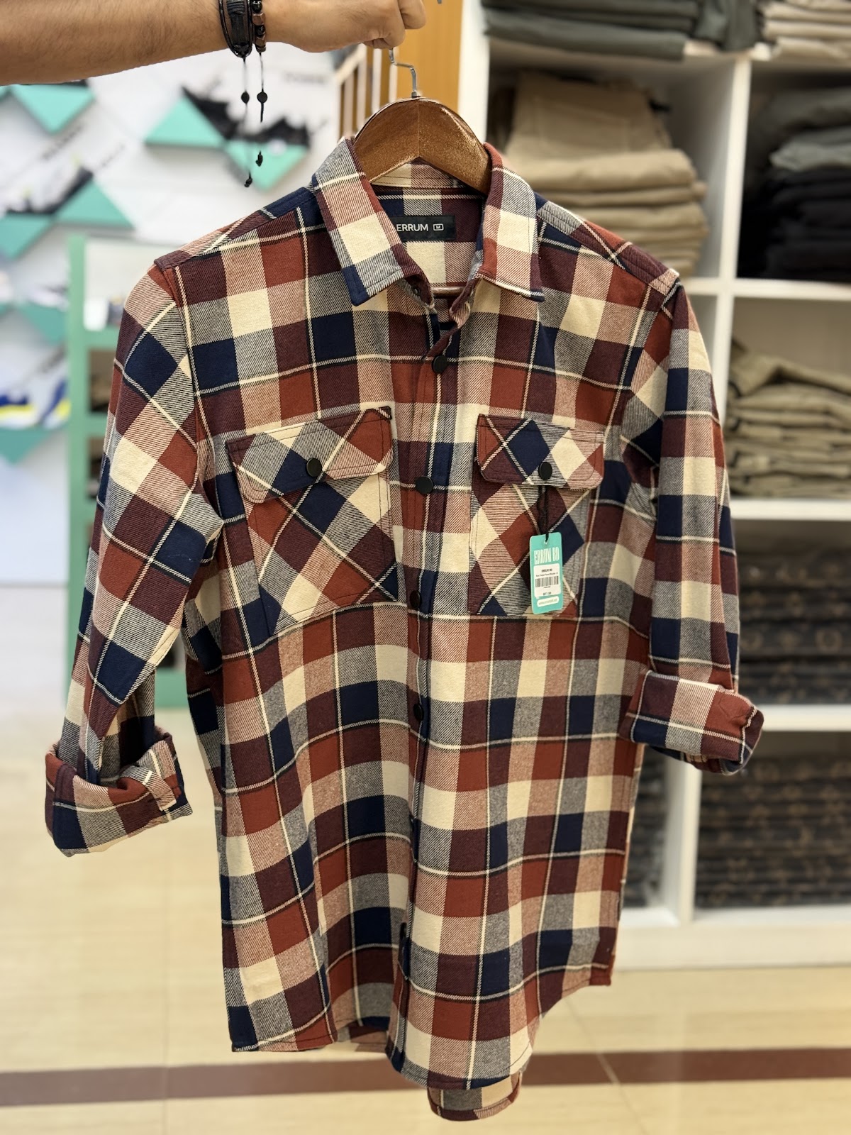 Rust Cheque Flannel Shacket