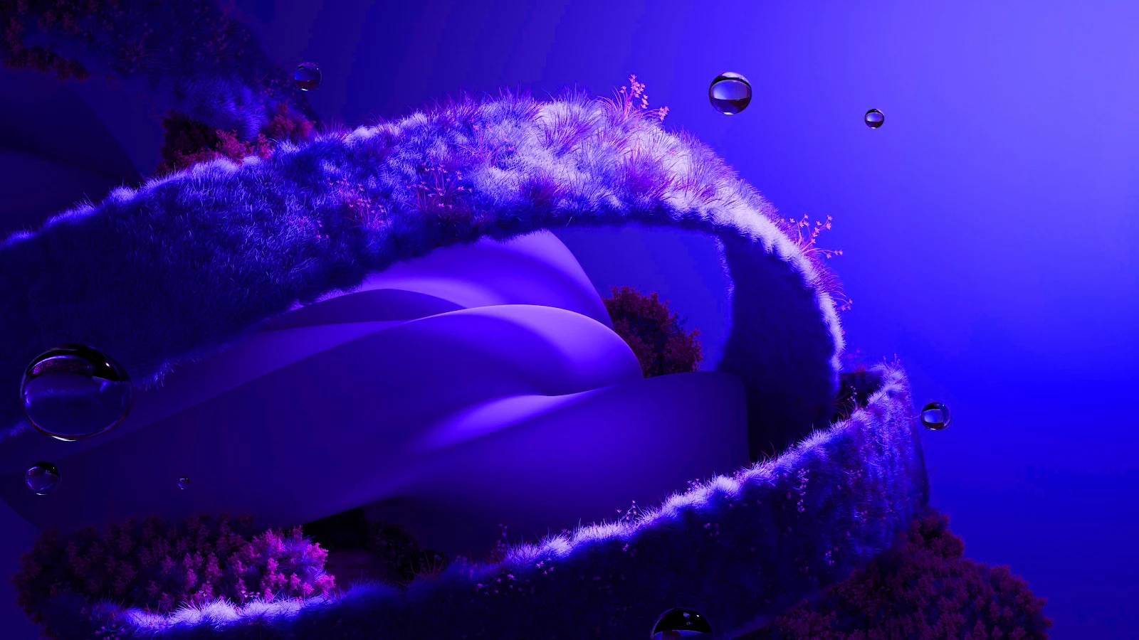 Abstract Purple Moss Ring - Digital 3D Art 4K Wallpaper (3840x2160)